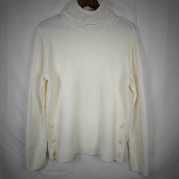 J. CREW Women's Ivory turtleneck sweater. - Picture 1 of 10